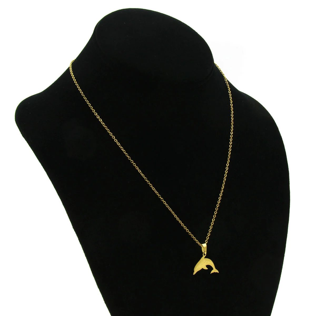 Set Joyeria Acero Dorado Delfin Simbolo Sabiduria Suerte