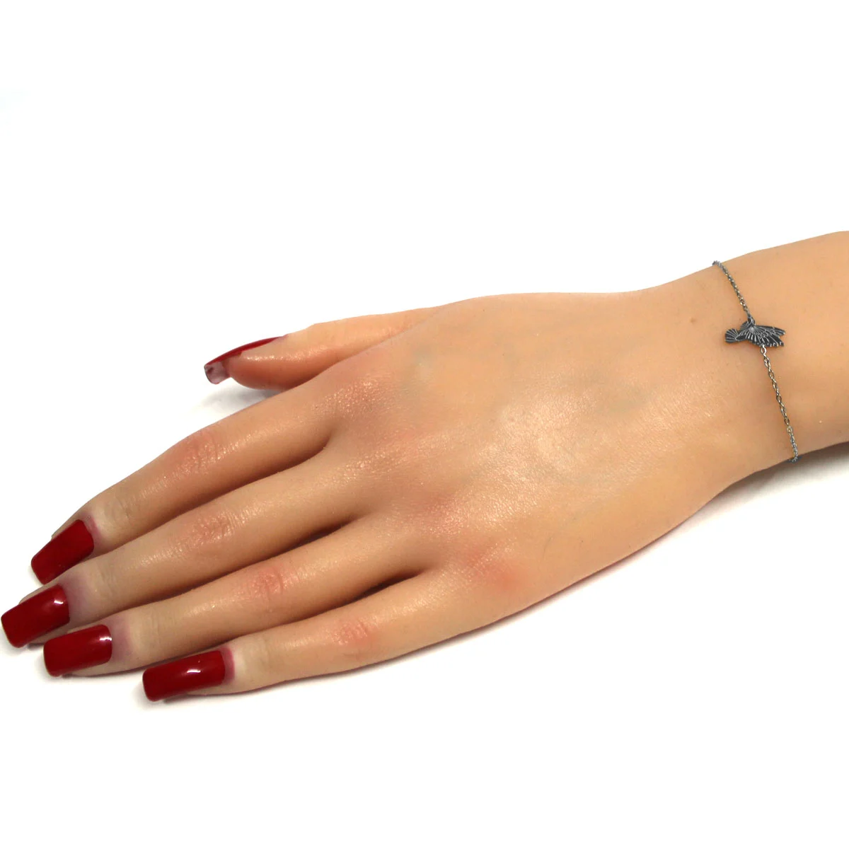Pulsera Acero Inoxidable Plateado Colibri Chuparrosas