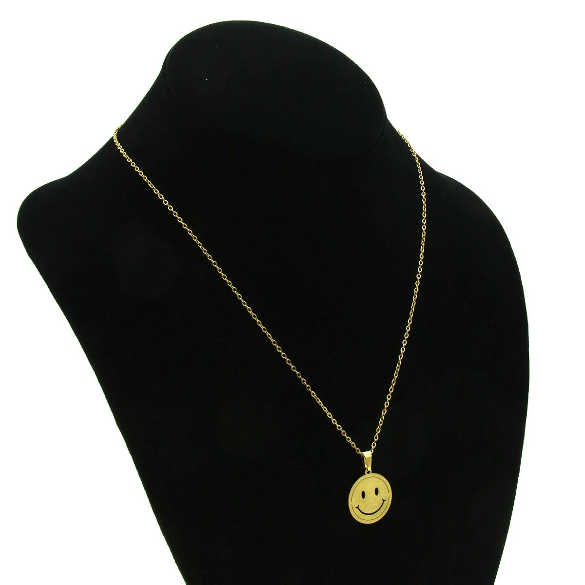 Set Joyeria Acero Dorado Happy Face Cara Feliz Lisa