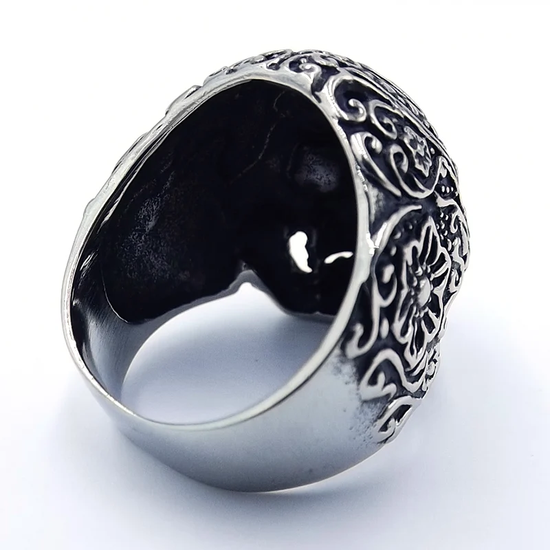 Anillo Acero Plateado Calavera Garbancera Catrina
