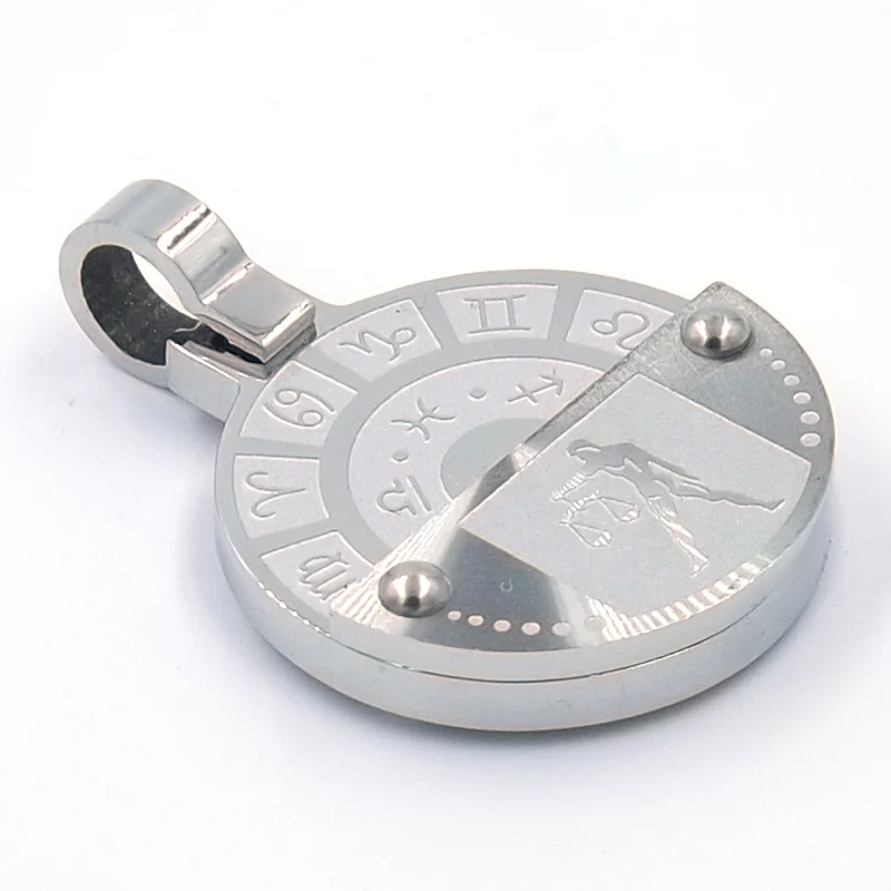 Dije de Acero Inoxidable Medalla Zodiaco Libra