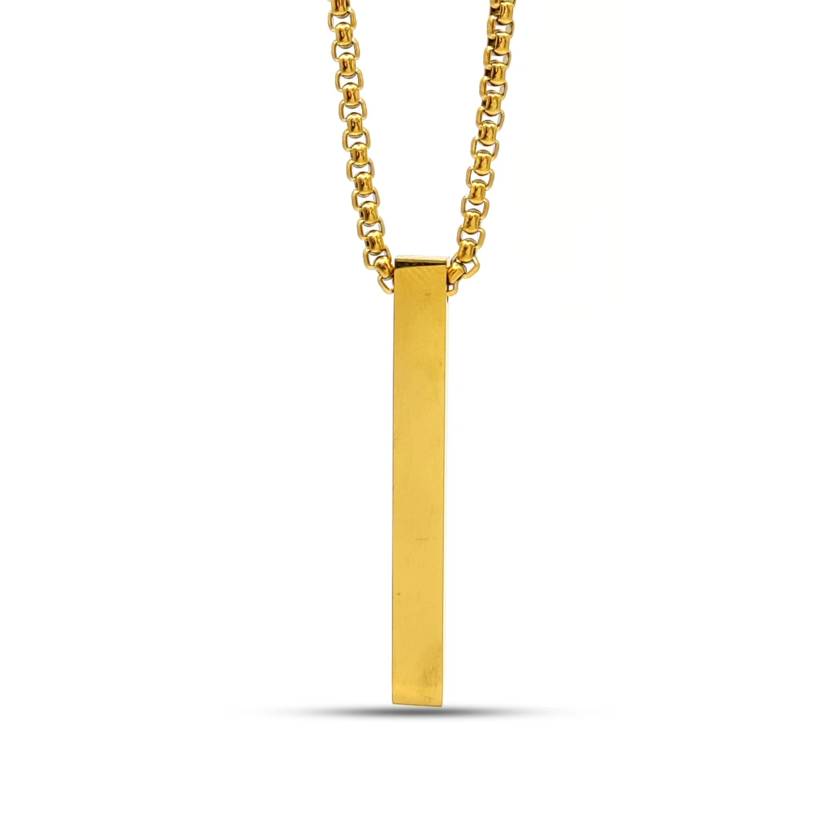 Collar Acero Inox Pilar Barra Delgado Sencillo Moderno