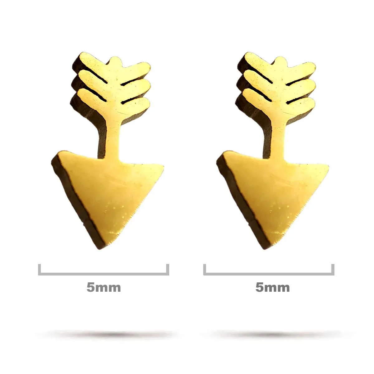 Triple Par Broqueles Acero Flechas Cristales Triangulo