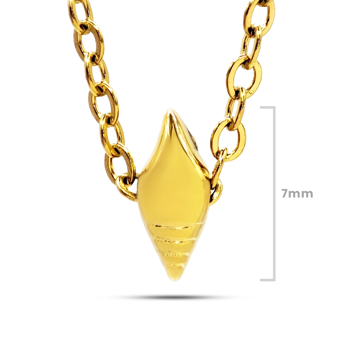 Collar Acero Dorado Mini Concha de Caracol Mar 8 mm
