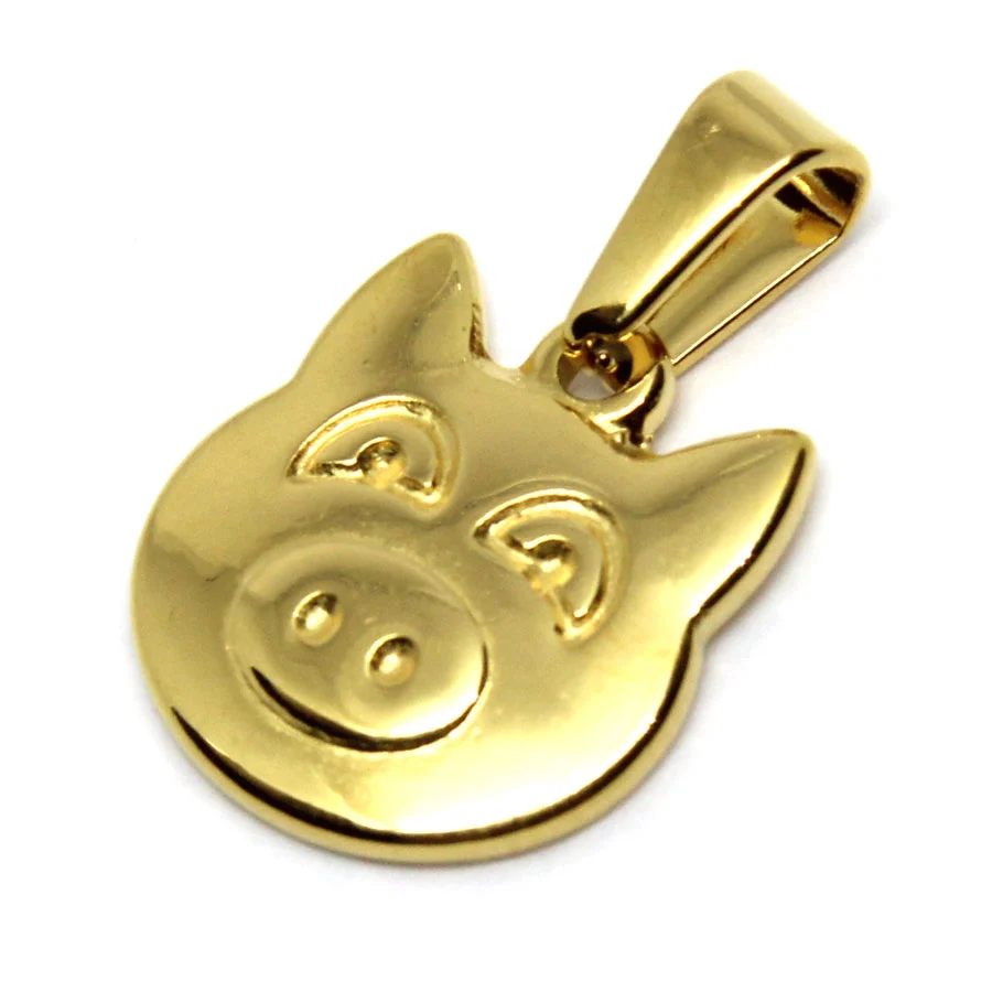 Dije Acero Dorado Cerdito Cerdo Cochito Puerquito