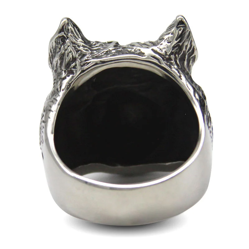 Anillo Acero Inoxidable Plateado Puma Felino Gato Vintage