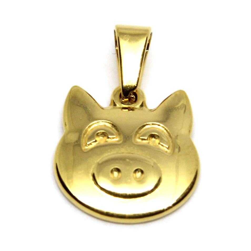 Dije Acero Dorado Cerdito Cerdo Cochito Puerquito