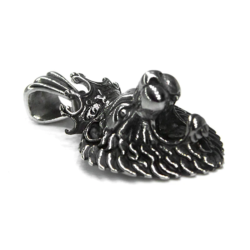 Dije Acero Inox Plateado Rey Leon Felino Rugiendo Corona