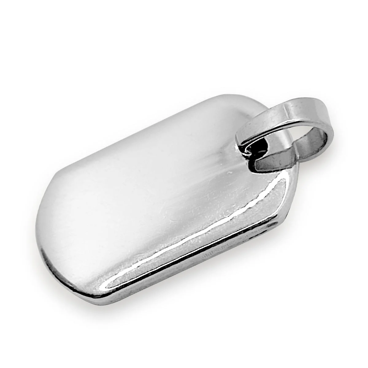 Dije Acero Inoxidable Plata Mini Placa Lisa Simple 19 mm