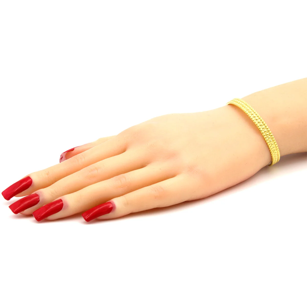 Pulsera Brazalete Acero Inox Dorado Grabado Circulos