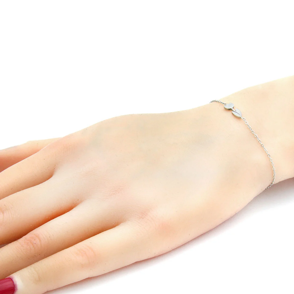 Pulsera Acero Inoxidable Plateado Flor Tulipan Bondad