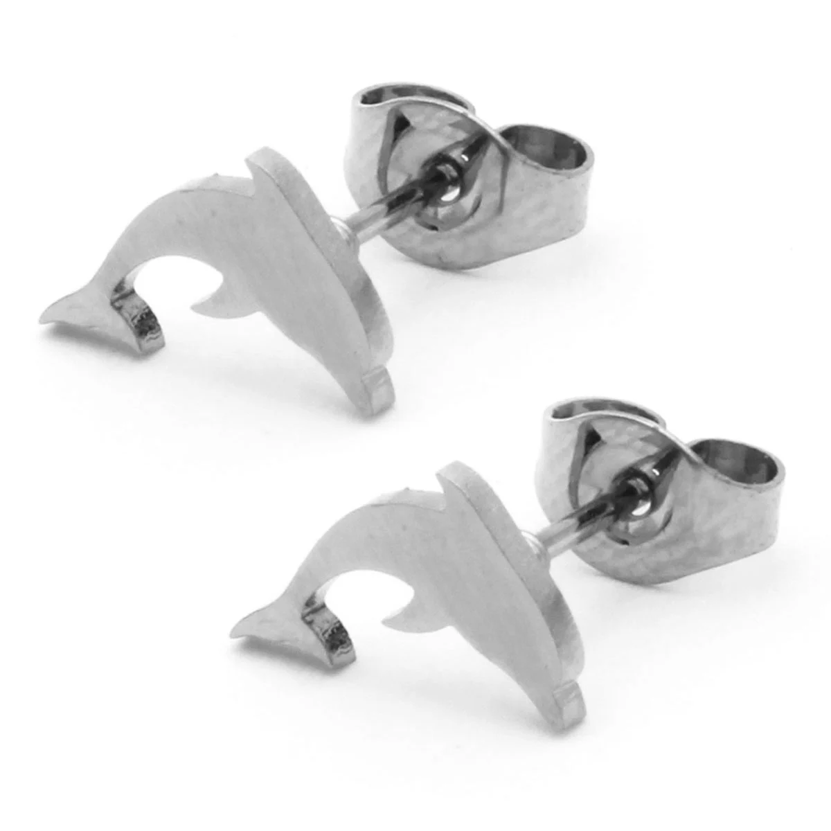 Set Joyeria Acero Plateado Delfin Simbolo Sabiduria