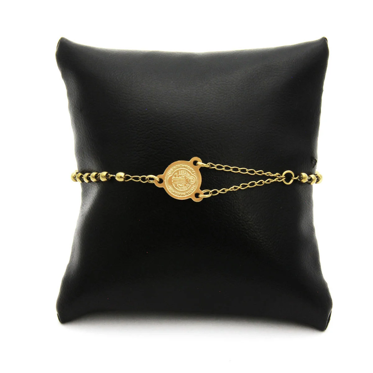 Pulsera Acero Dorado Misterio San Benito Proteccion