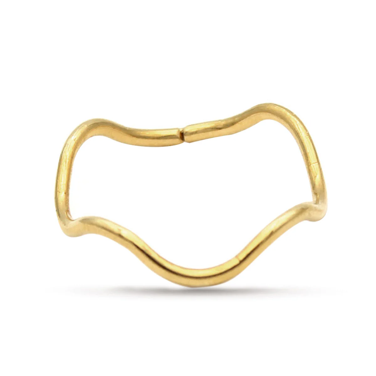 Anillo Acero Inoxidable Dorado Ondulado Delgado