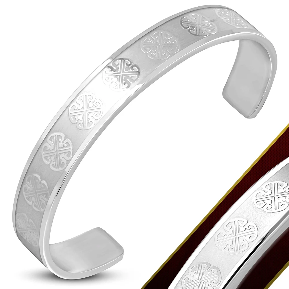 Pulsera Tipo Brazalete Acero 10mm Simbolo Chino Fu Lu Shou