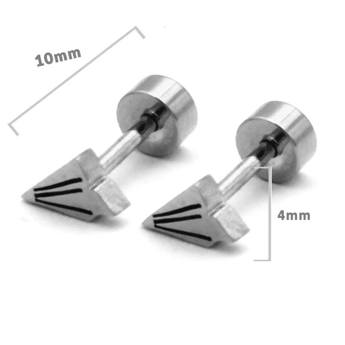 Aretes Tipo Broquel Dormilon Acero Plateado Avion Papel