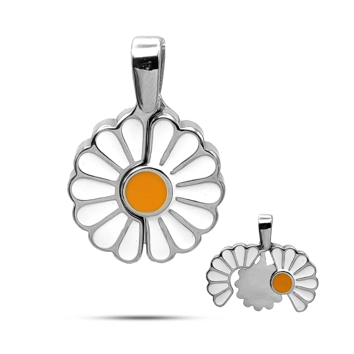 Dije Acero Flor Margarita Mensaje Oculto Para Grabado