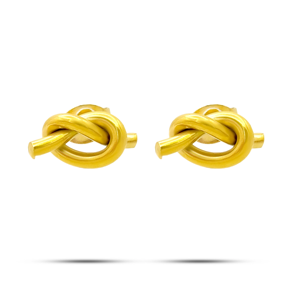 Aretes Acero Inox Diseño Nudo Alambre Minimalista