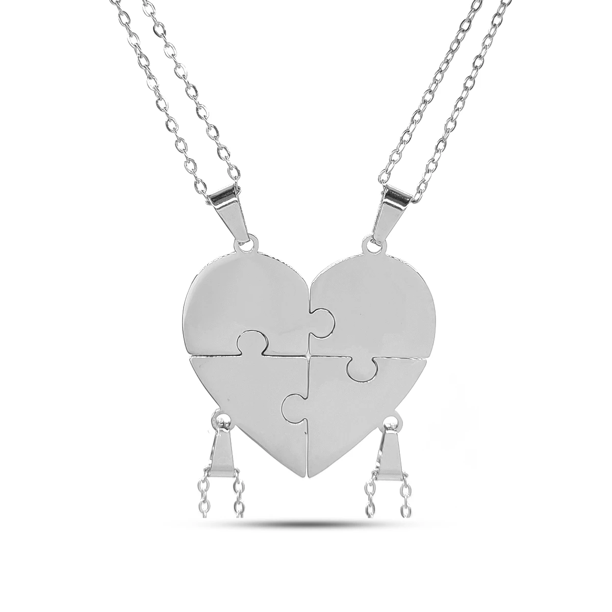 Collares Acero Corazón Partido Múltiples Piezas Amistad