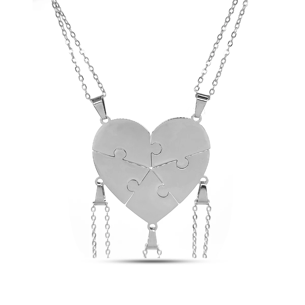 Collares Acero Corazón Partido Múltiples Piezas Amistad