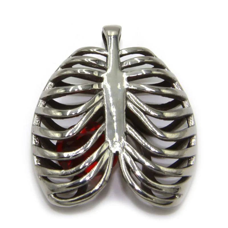 Dije Acero Plateado Diafragma Corazon Zirconia Rubí Amor