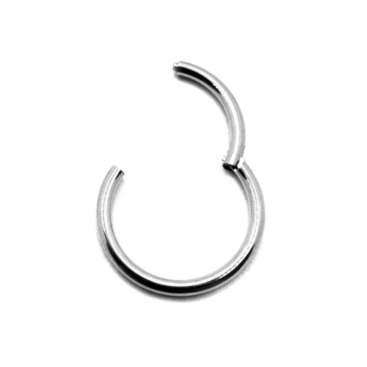 Arete Acero Plateado Tipo Piercing Aro Liso 10mm Clicker