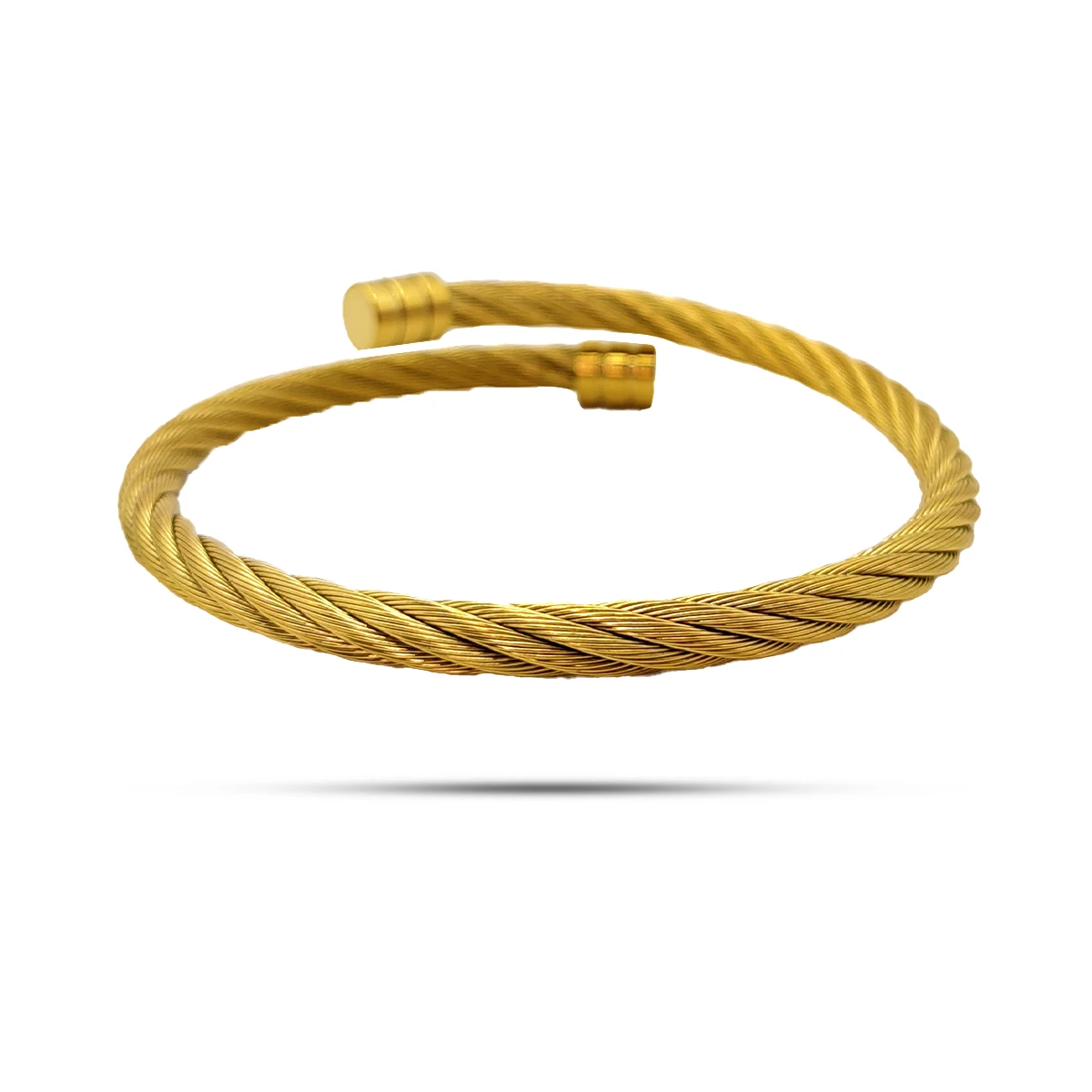 Pulsera Acero Inox Cuerda Torcida Cable Twist Ajustable