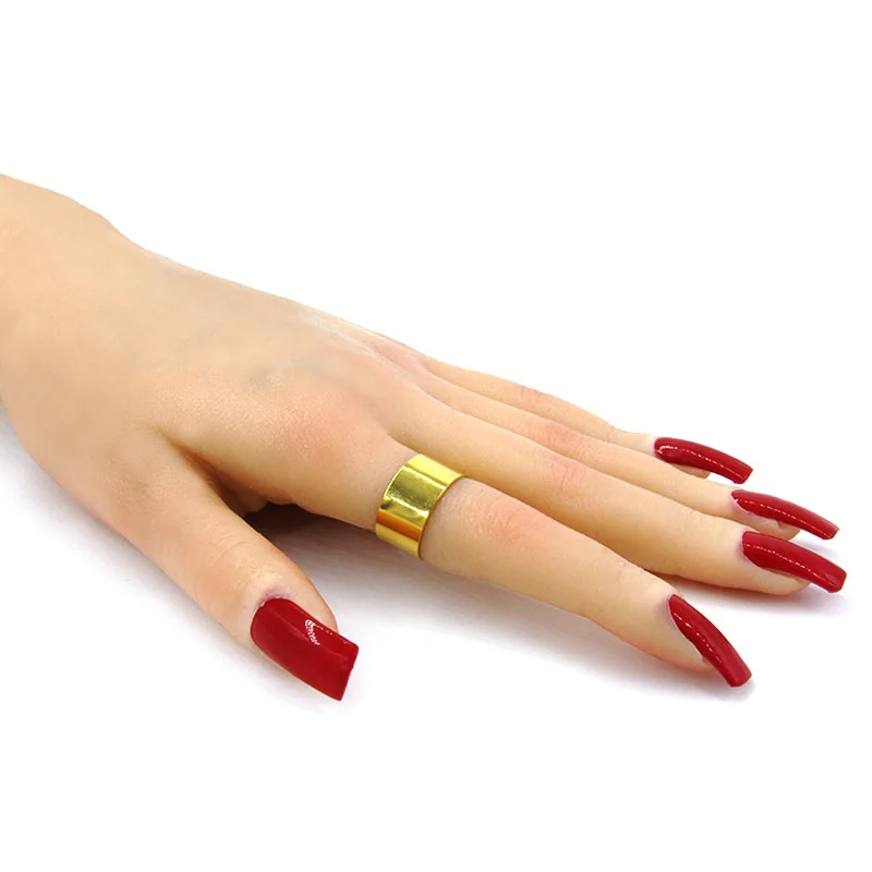 Anillo Acero Inoxidable Dorado Liso Ajustable