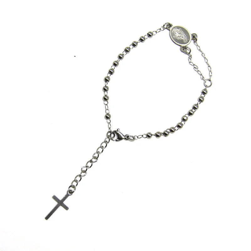 Pulsera Acero Misterio Virgen Maria Plateado