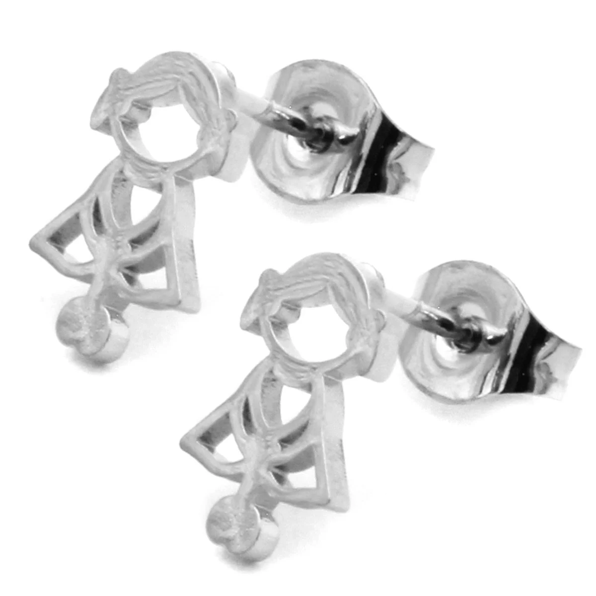 Set Joyeria Acero Inoxidable Plateado Hija Niña Familia