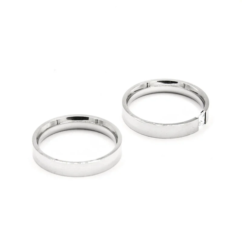 Anillos Acero Inox Tipo Argolla y Compromiso Eterno Lux