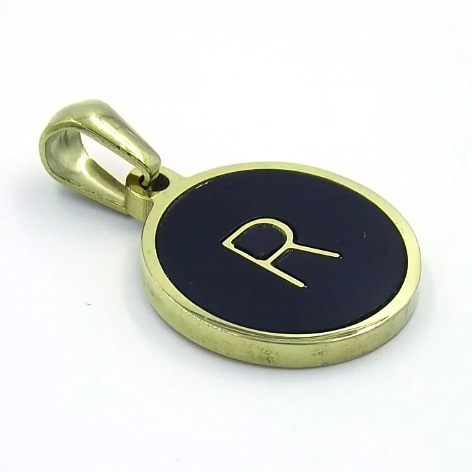 Dije Acero Dorado Botón Maquina Escribir Letra R