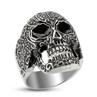 Anillo Acero Inoxidable Calavera Mexicana