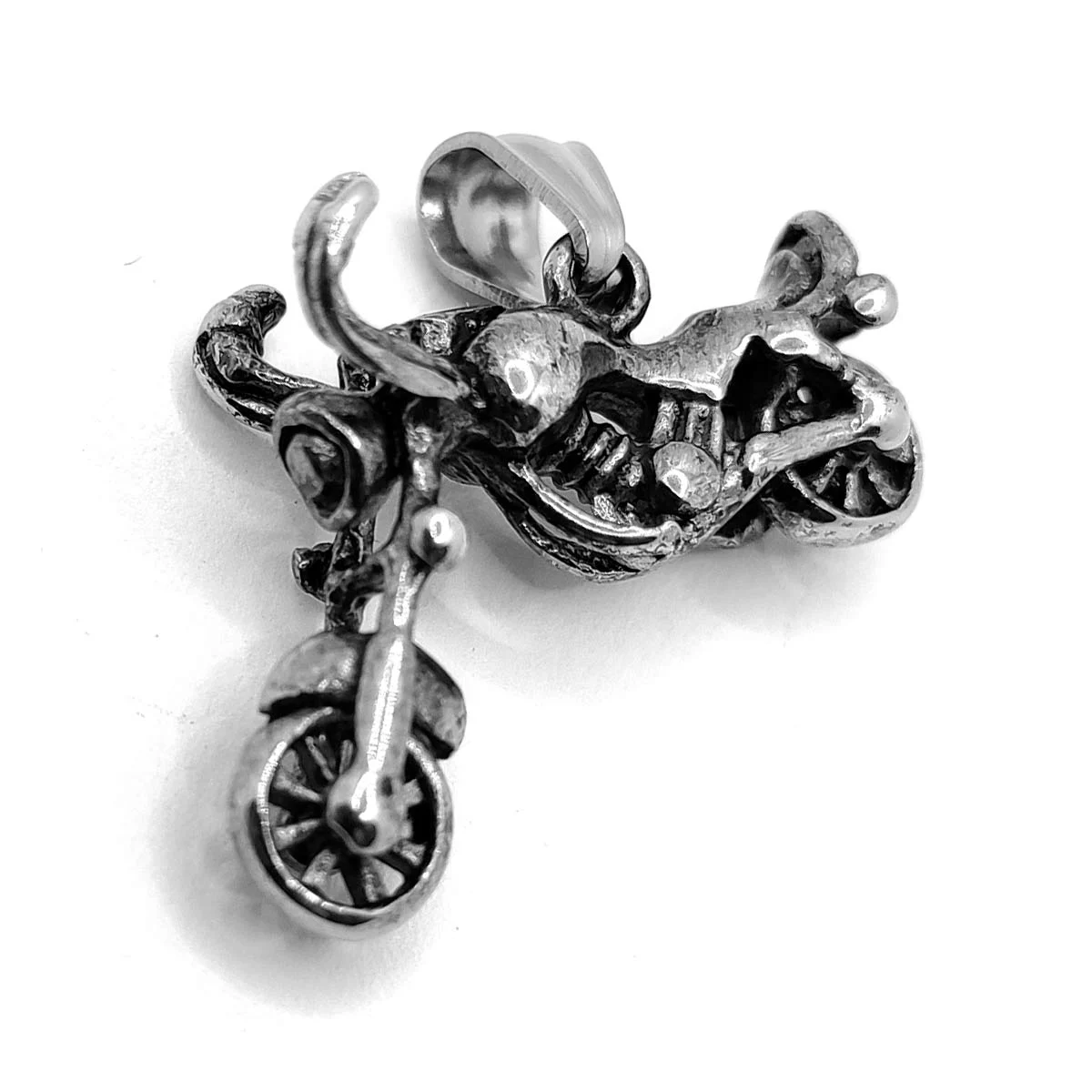 Dije Acero Inoxidable Plateado Motocicleta Chopper Biker