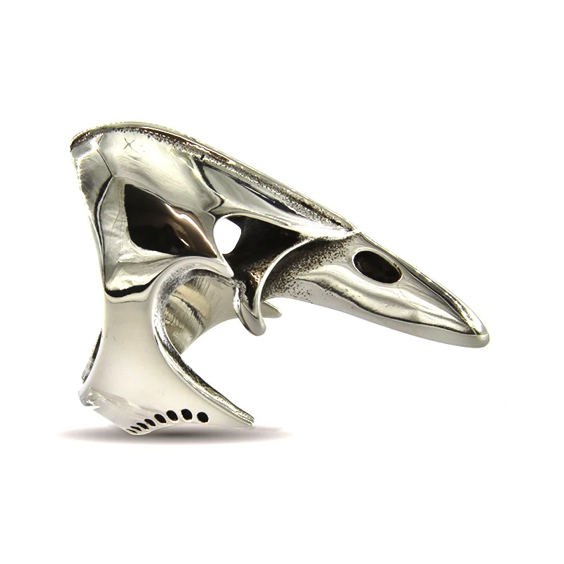 Anillo Acero Inox Plateado Hombre Craneo Mensajero Muerte