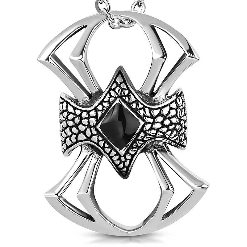 Dije Acero Hombre Biker Listón Zirconia Chopper Moto 1%
