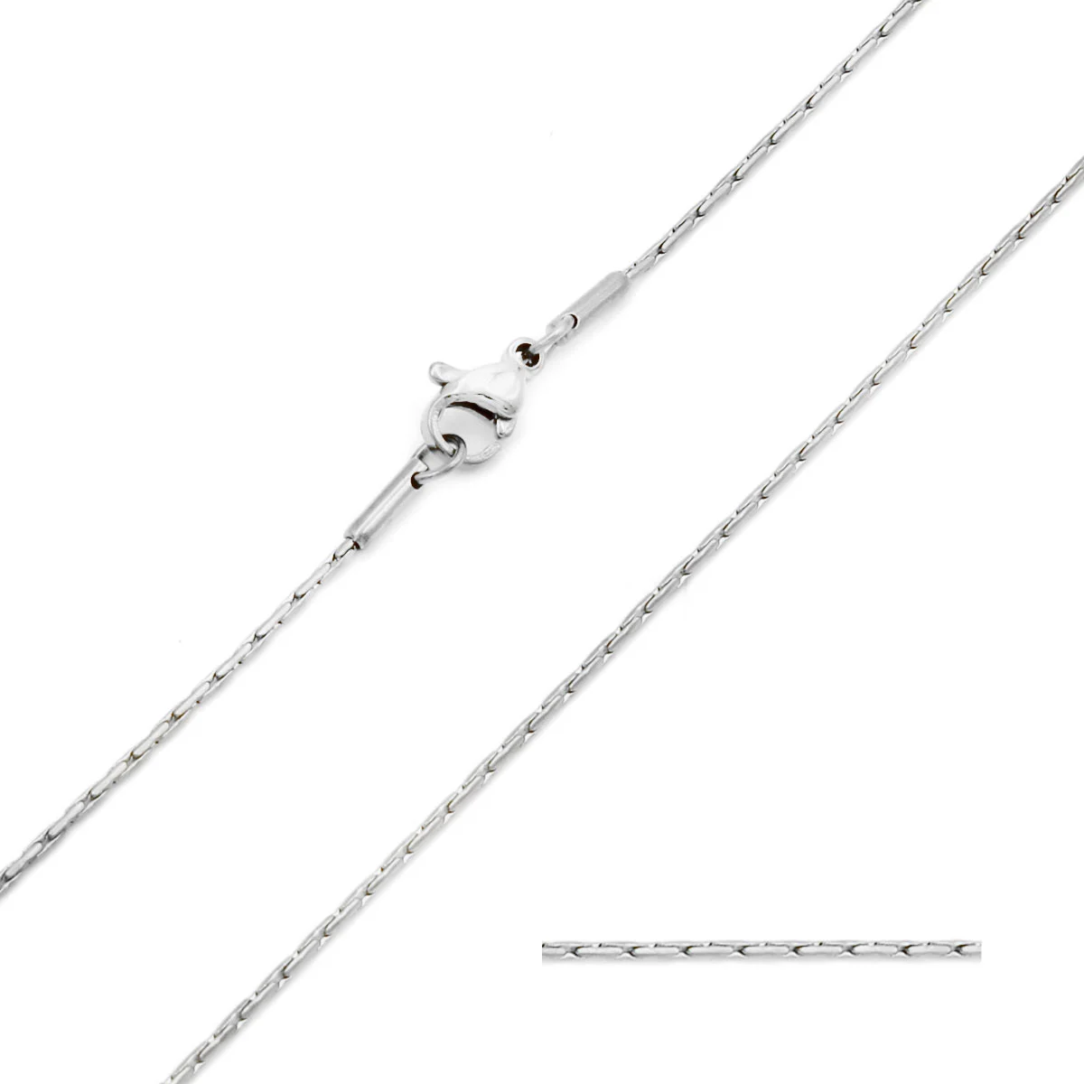 Cadena Acero Inox Plateado Espiga 1 mm x 50 cm