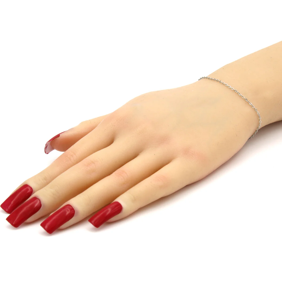 Pulsera Acero Inoxidable Plateado Eslabon Clasico 1mm