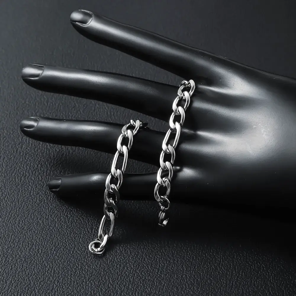 Pulsera Acero Plateado Esclava Sencilla 3x1 7 mm