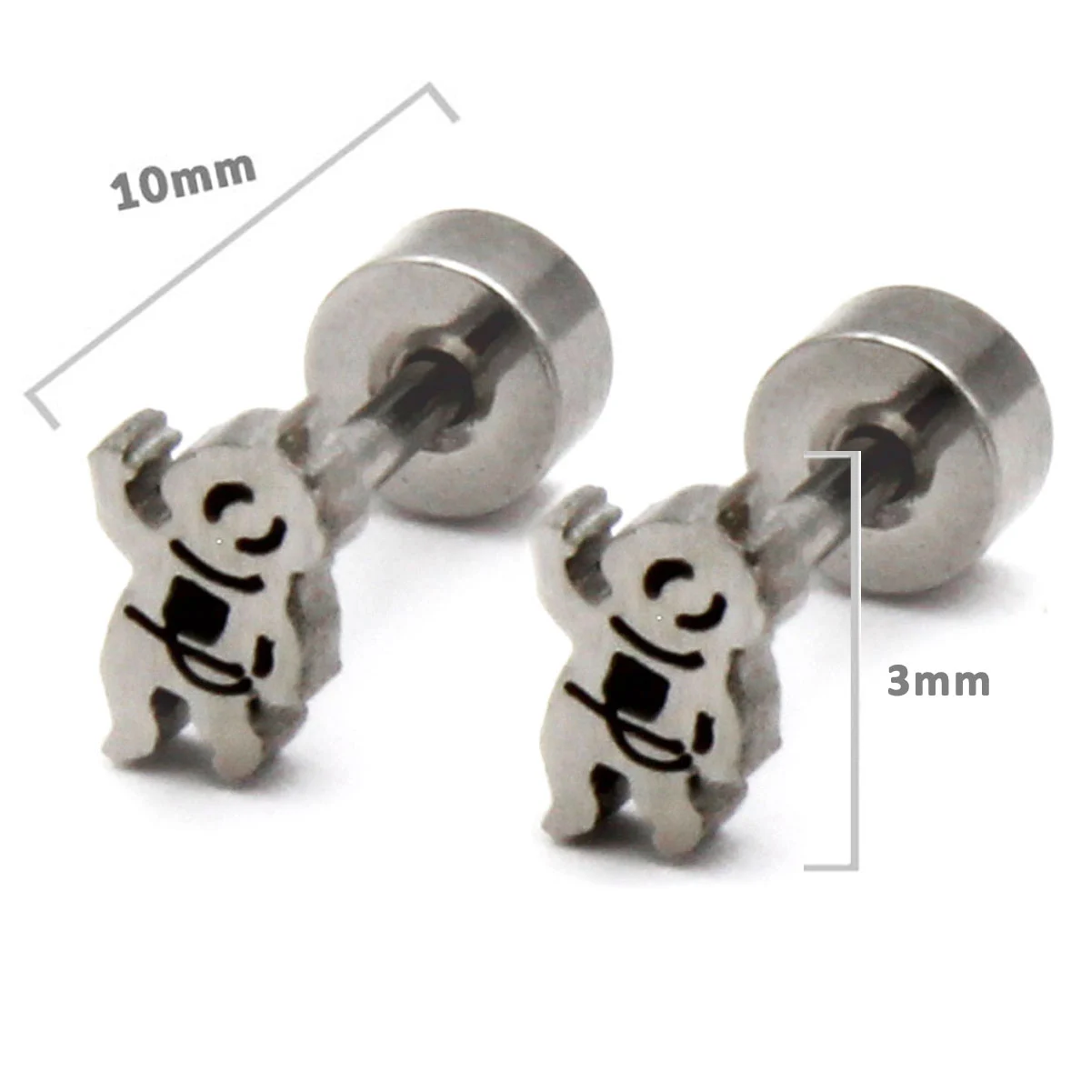 Aretes Tipo Broquel Dormilon Acero Plateado Astronauta