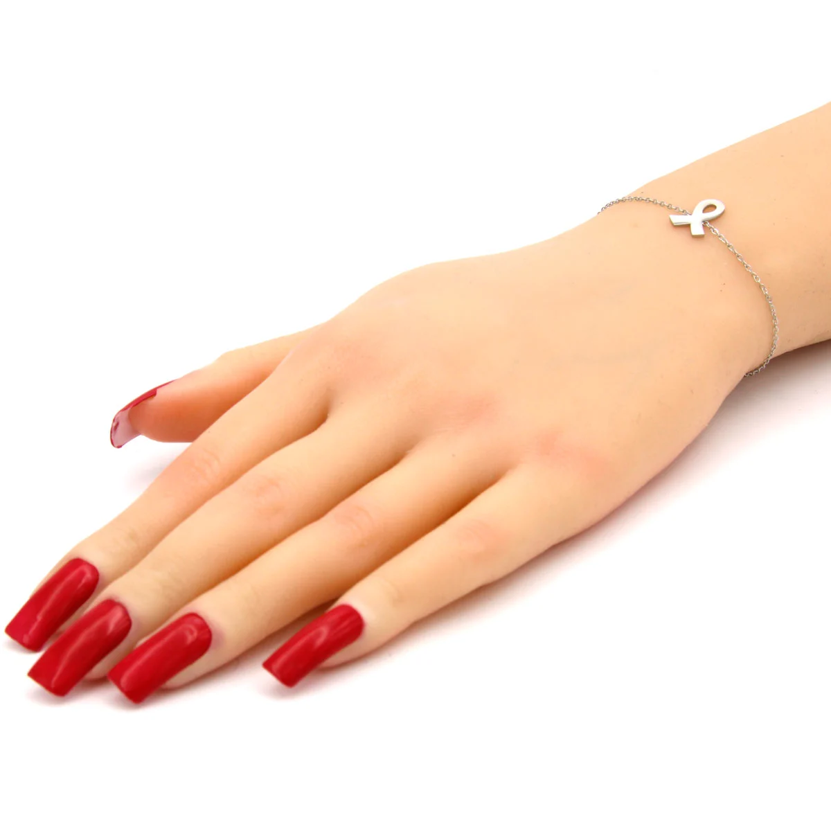 Pulsera Acero Inoxidable Plateado Liston Contra El Cancer