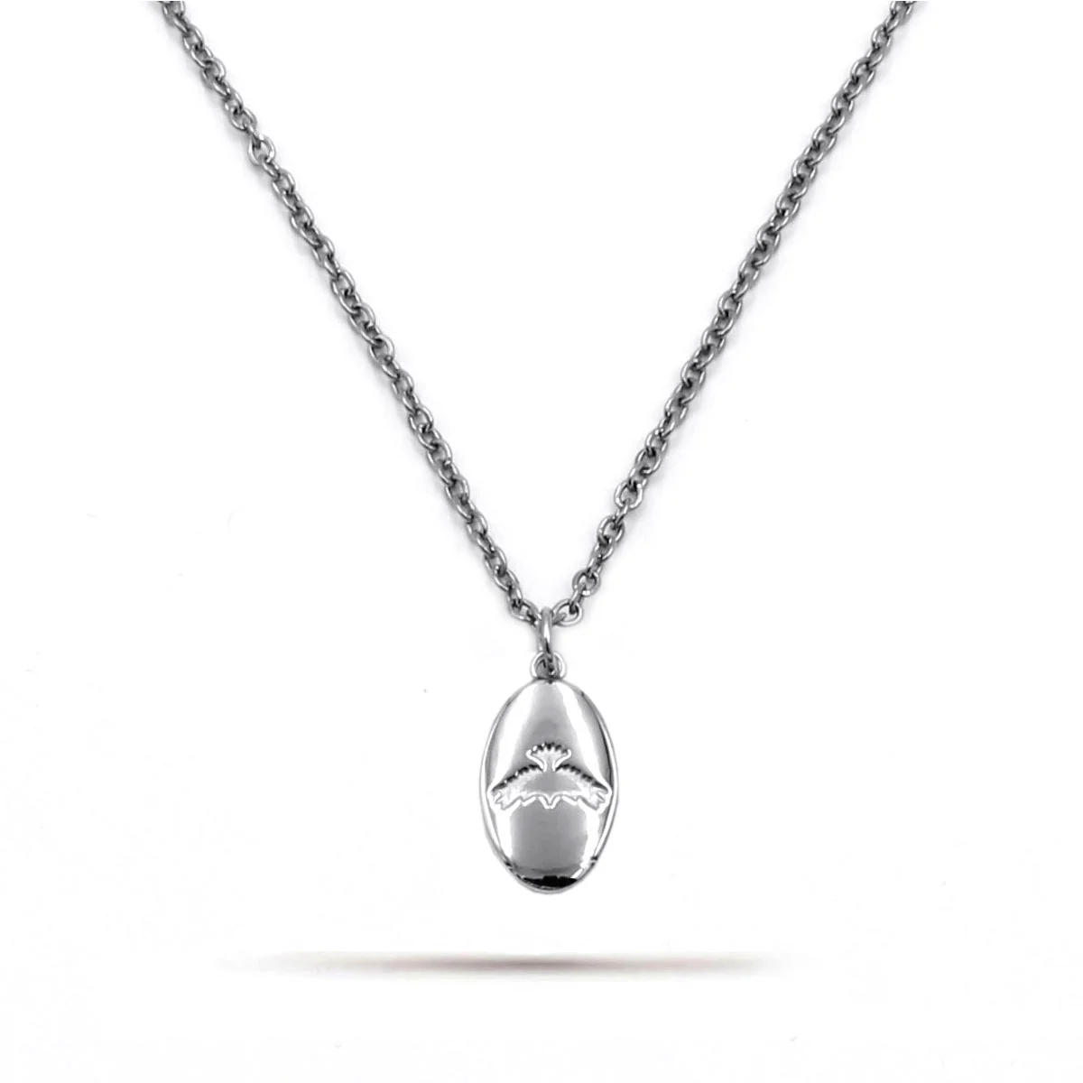 Collar Acero Inoxidable Plateado Paloma Espiritu Santo