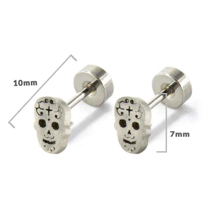 Aretes Tipo Broquel Dormilon Acero Inox Plateado Catrina