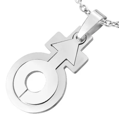 Dije Doble de Acero Diseño Simbolos Hombre - Mujer
