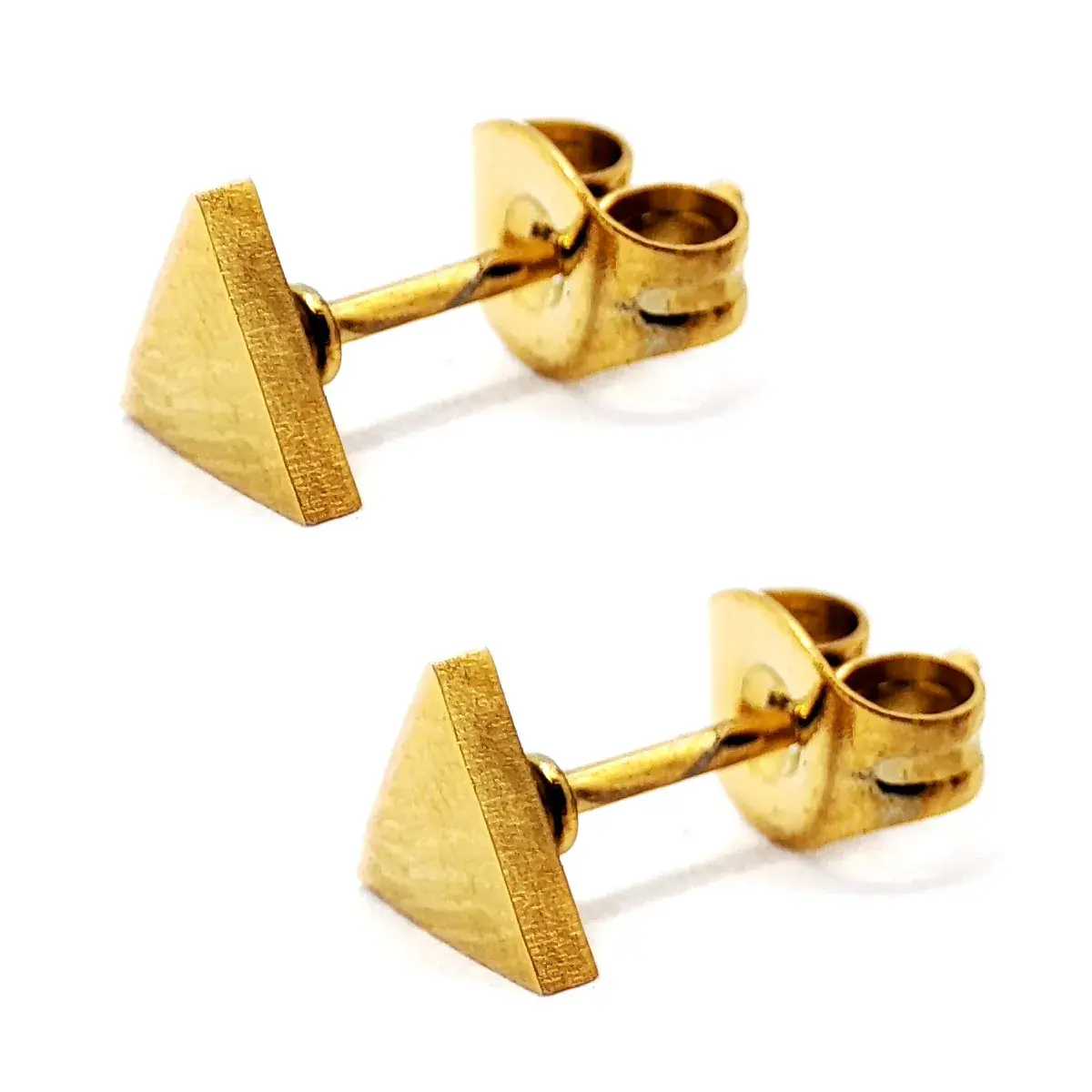 Triple Par Broqueles Acero Flechas Cristales Triangulo