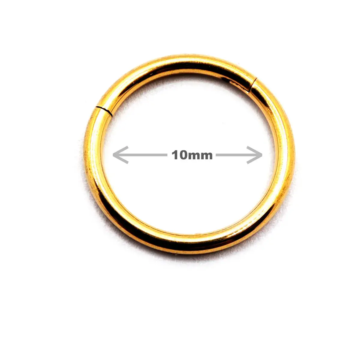 Arete Acero Dorado Tipo Piercing Aro Liso 10mm Clicker