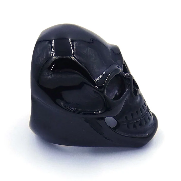 Anillo Acero Negro Calavera Colossus Craneo Chopper