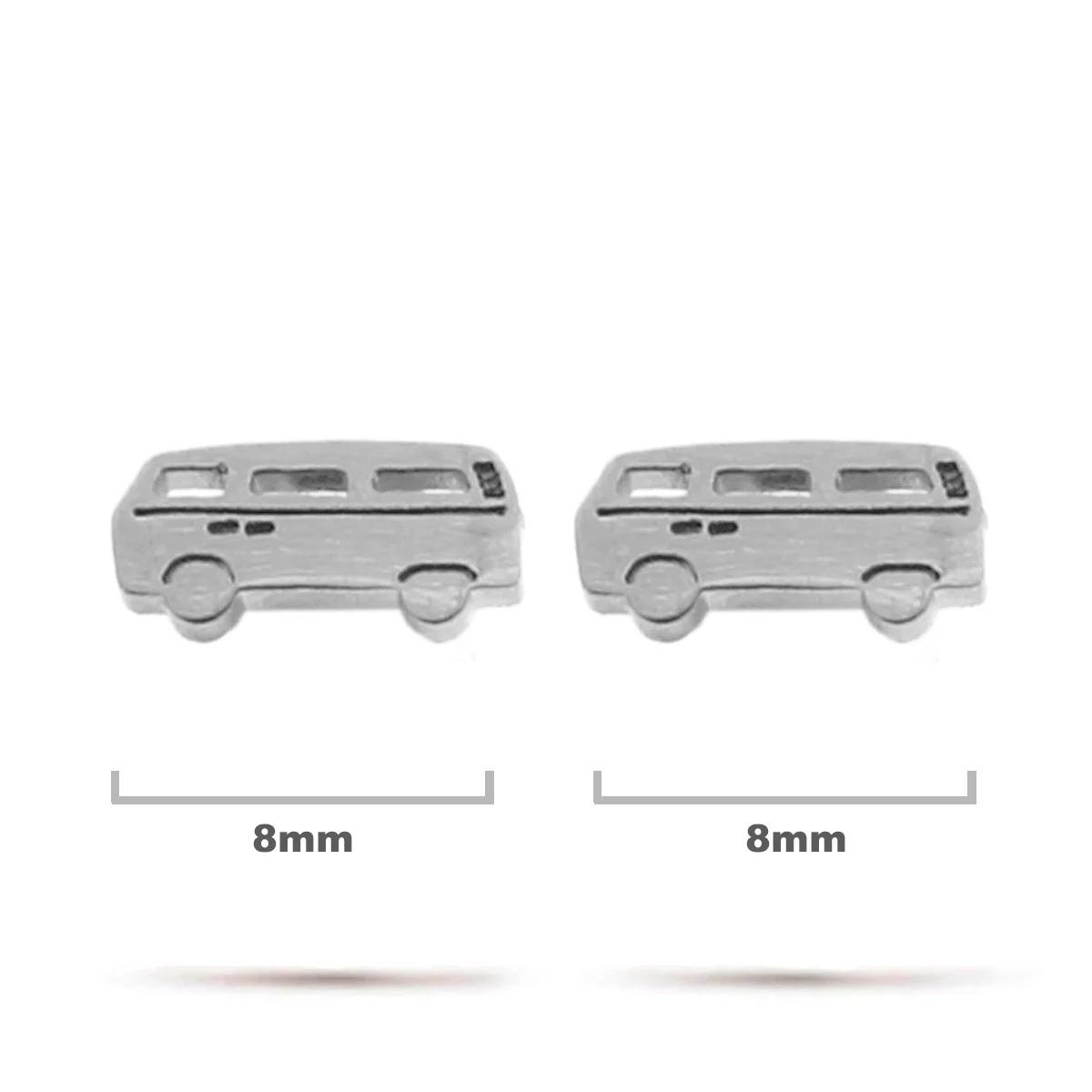 Aretes Acero Inox Plateado Tipo Broquel Volkswagen Combi