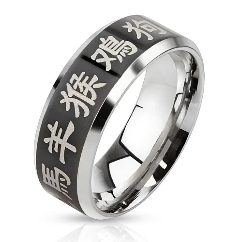 Anillo Acero Inoxidable Zodiaco Chino