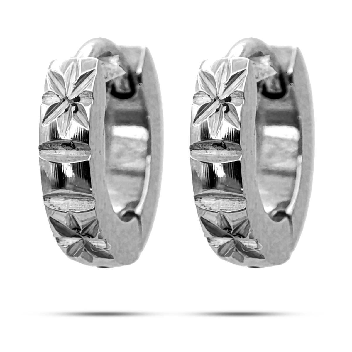Aretes Acero Inox Plateado Niña Huggies Estrella Delgada
